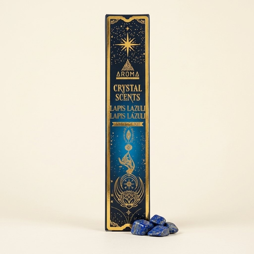 Incienso Orgánico Lapislázuli con Cristales — Crystal Scents (Smudge Kit)