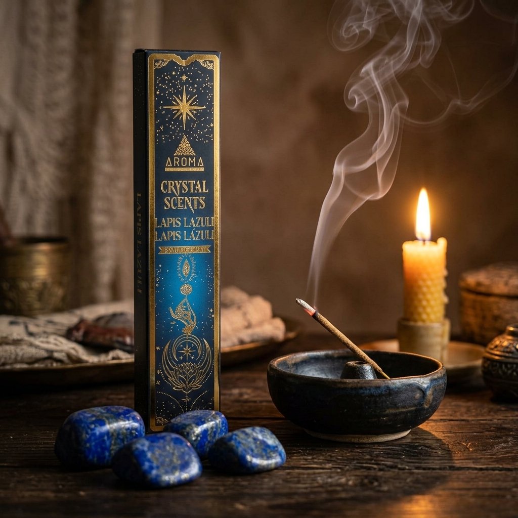 Incienso Orgánico Lapislázuli con Cristales — Crystal Scents (Smudge Kit)
