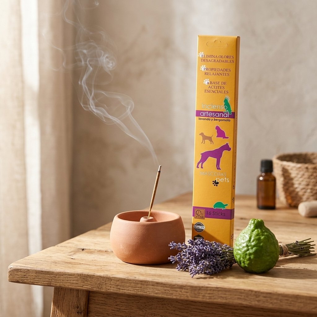 Incienso artesanal Mascotas · Lavanda y bergamota · 16 varillas