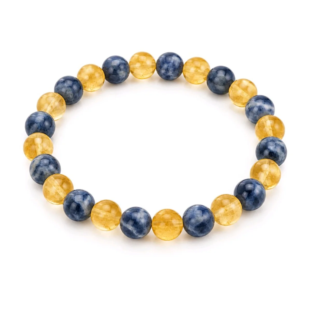 Pulsera Crecimiento Personal – Citrino Y Sodalita 8 mm