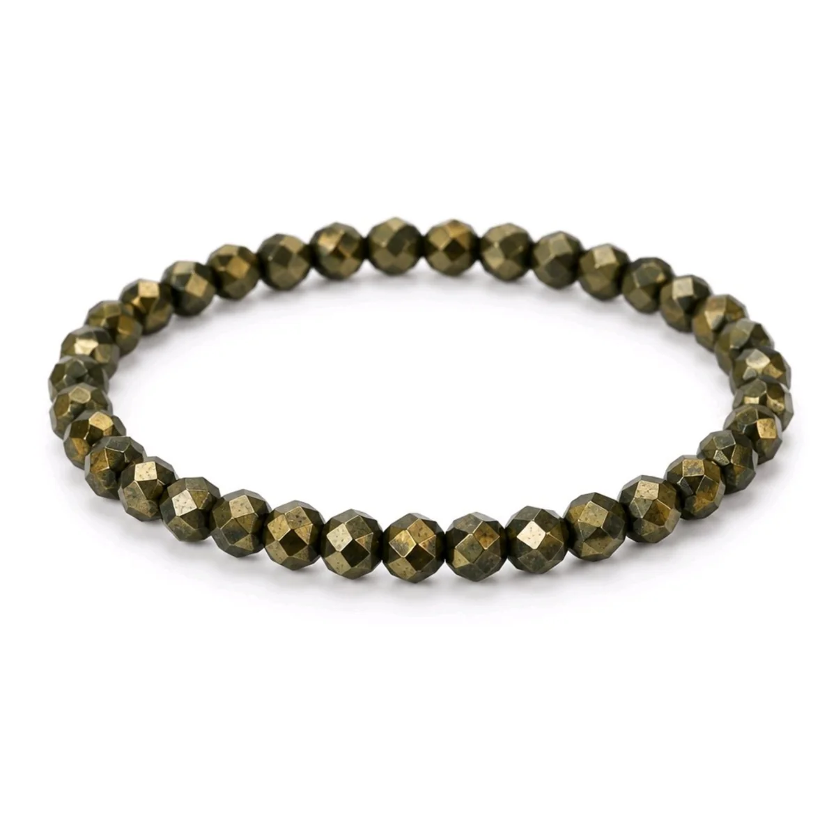 Pulsera Pirita – Minerales Facetados 4 mm