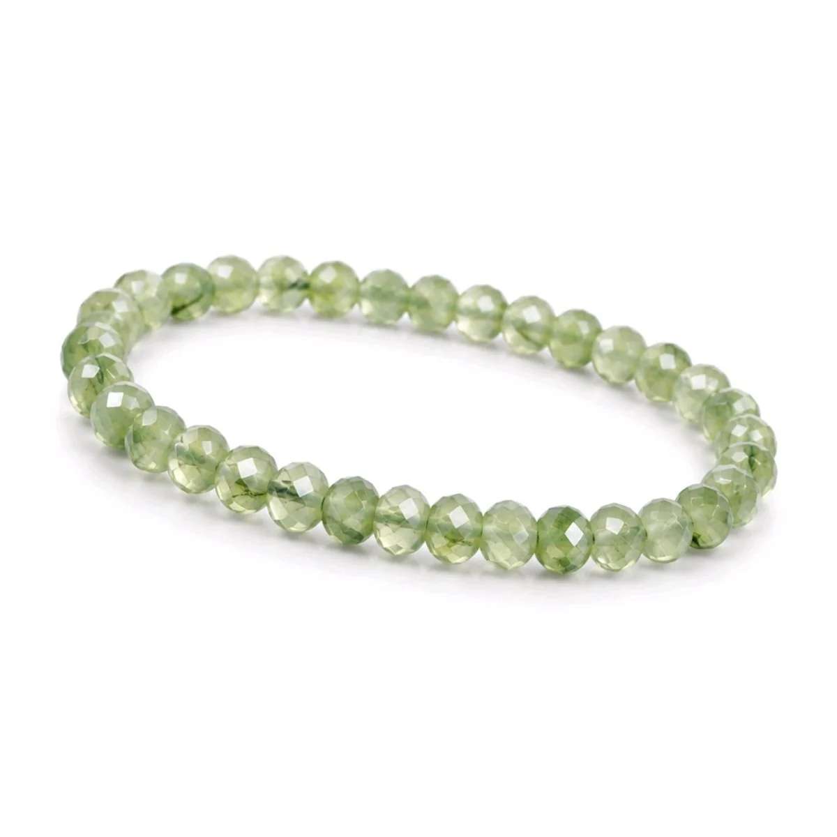 Pulsera Prehnita – Minerales Facetados 4 mm