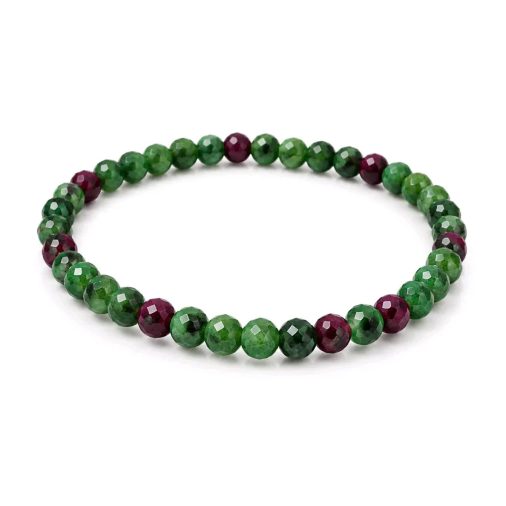 Pulsera Fucsita con Rubí – Minerales Facetados 4 mm