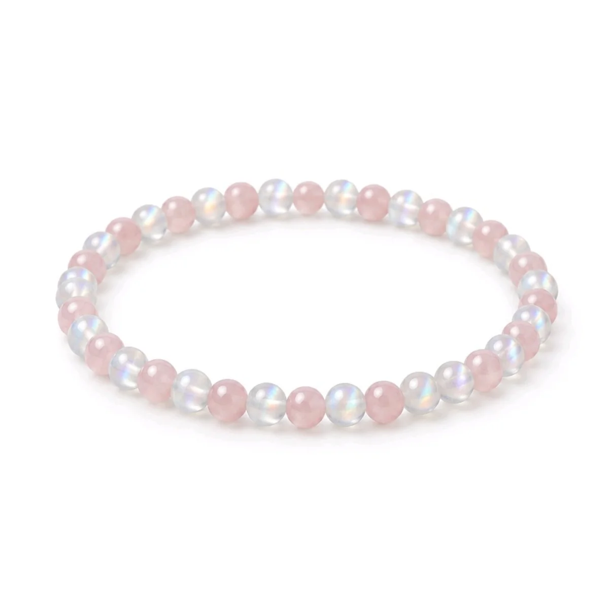 Pulsera Fertilidad – Piedra Luna Y Cuarzo Rosa 4 mm