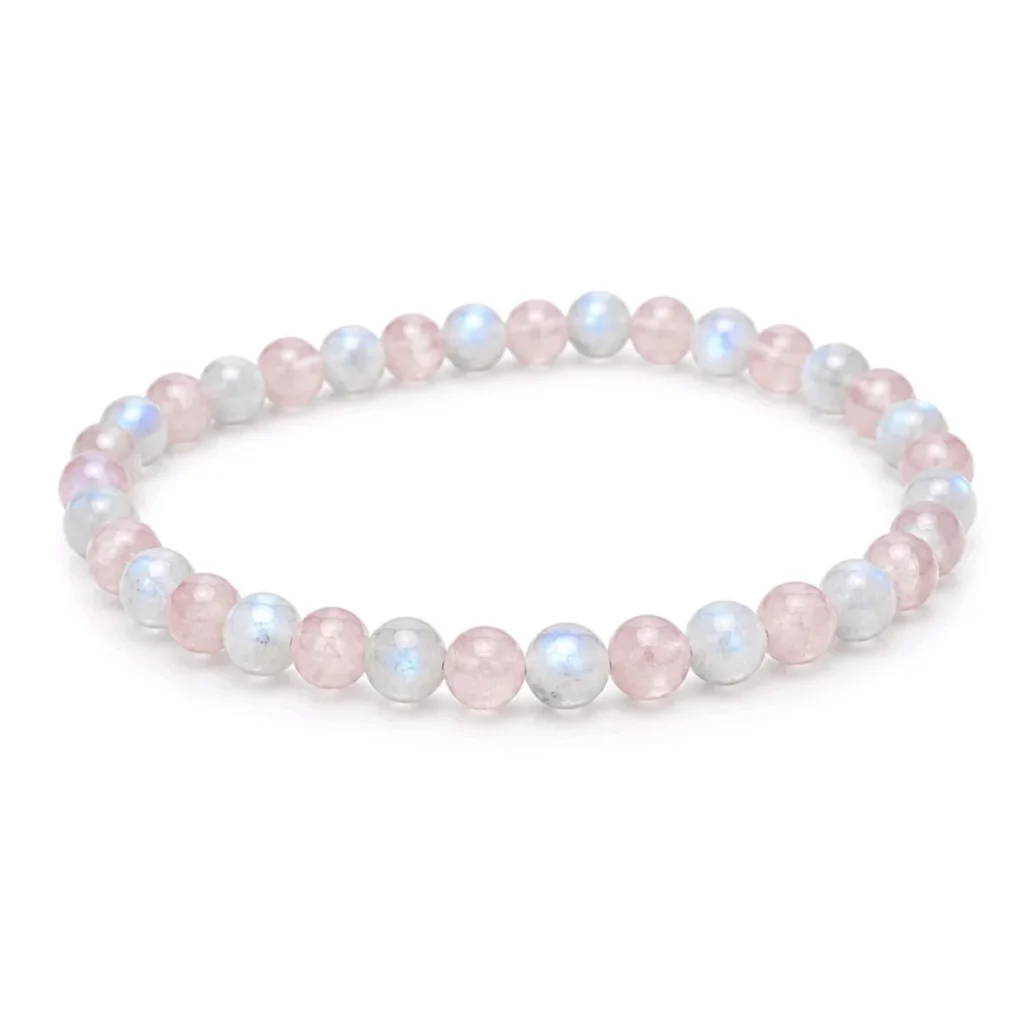 Pulsera Fertilidad – Piedra Luna y Cuarzo Rosa 6 mm