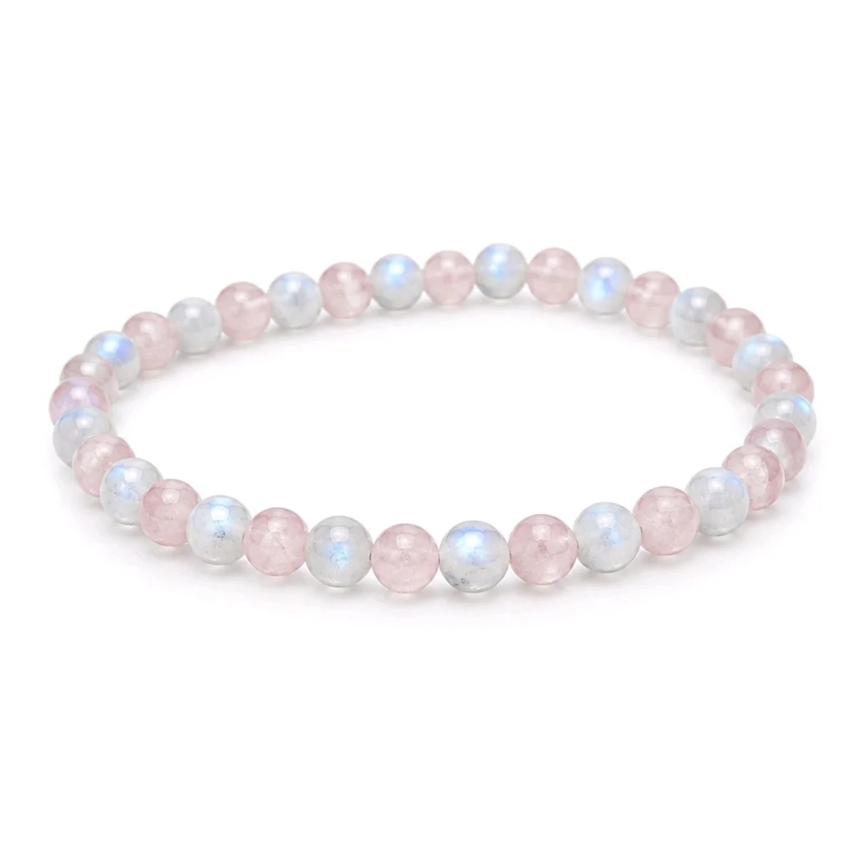 Pulsera Fertilidad – Piedra Luna y Cuarzo Rosa 6 mm