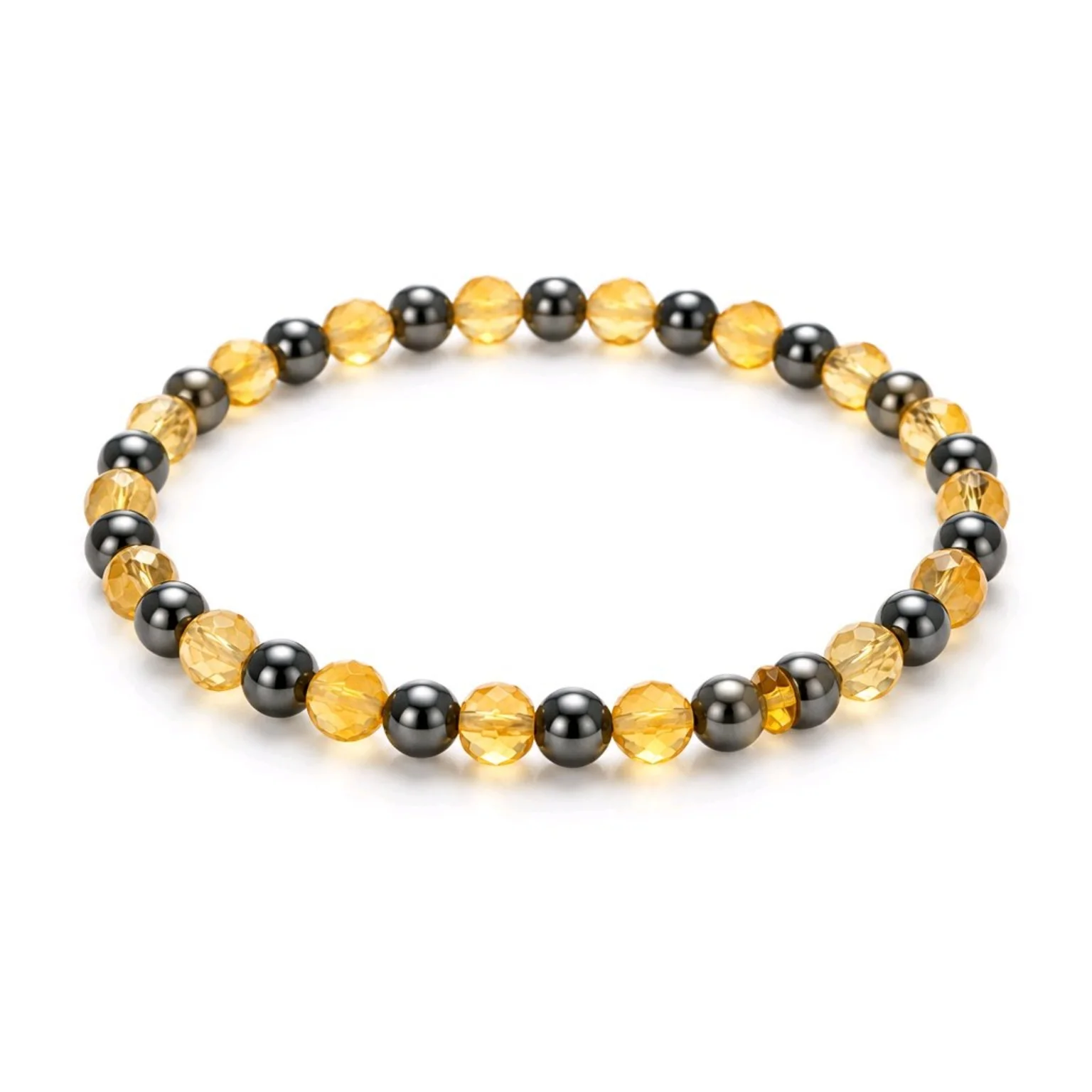Pulsera Manifestación del Dinero – Citrino y Hematita 4 mm