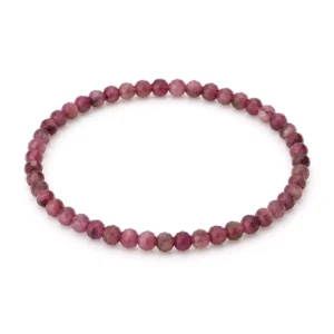 Pulsera Turmalina rosa – Facetada 3 mm