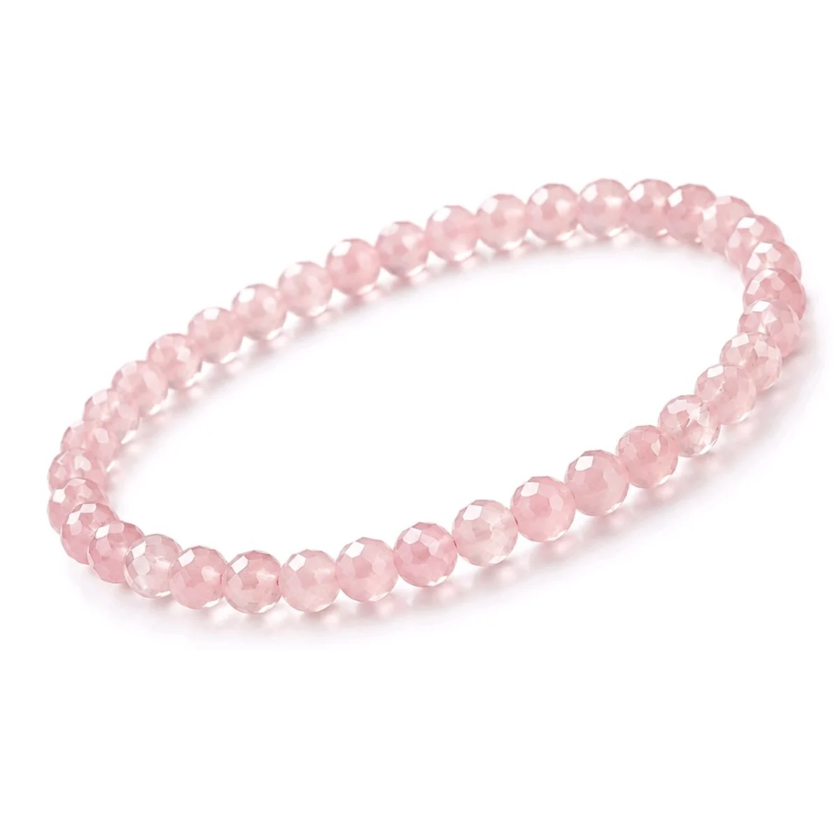 Pulsera Cuarzo rosa – Facetada 4 mm