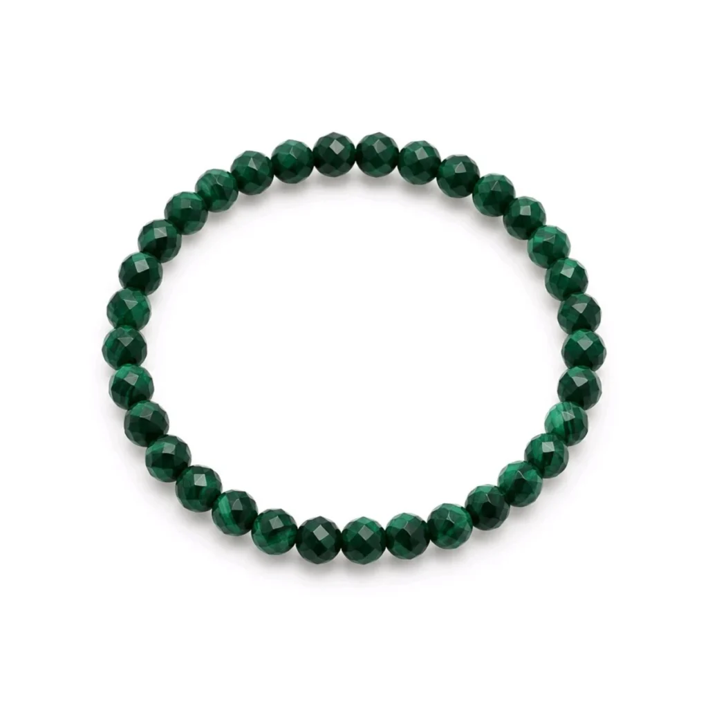 Pulsera Malaquita – Minerales Facetados 4 mm