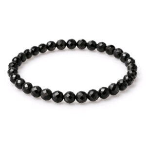 Pulsera Turmalina Negra – Minerales Facetados 4 mm
