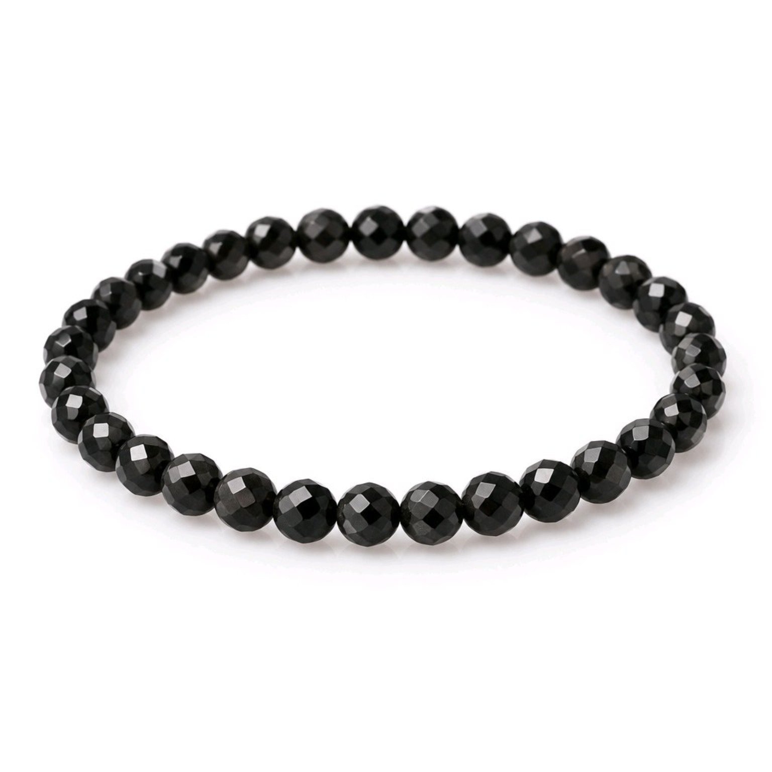 Pulsera Turmalina Negra – Minerales Facetados 4 mm