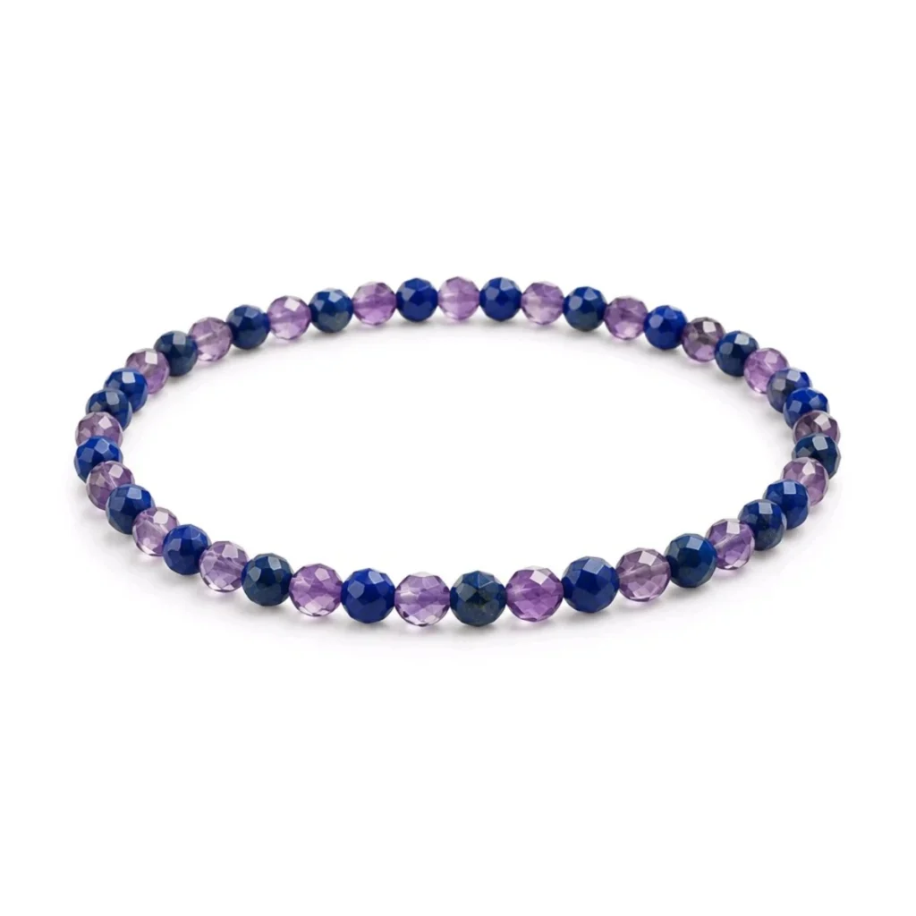 Pulsera Iluminación – Amatista y Lapislázuli – Facetada 3 mm