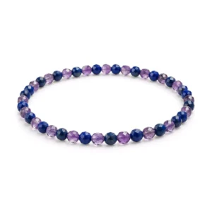 Pulsera Iluminación – Amatista y Lapislázuli – Facetada 3 mm
