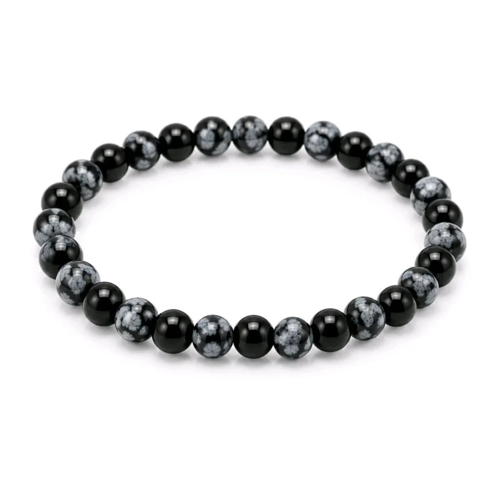 Pulsera Alivio del Estrés de Obsidiana Nevada y Ónix 8 mm