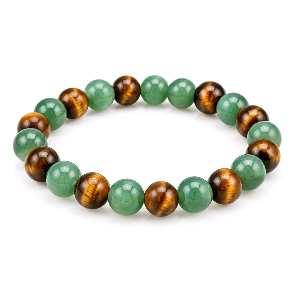 Pulsera Atrae la Buena Suerte de Aventurina y Ojo de Tigre 8 mm